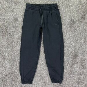 TNA Extra Fleece Boyfriend Fit Sweatpants Black Warm Organic Cotton Womens Small
